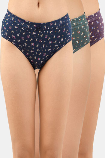 Buy Lady Lyka Medium Rise Full Coverage Hipster Panty (Pack of 3) - Multicolor